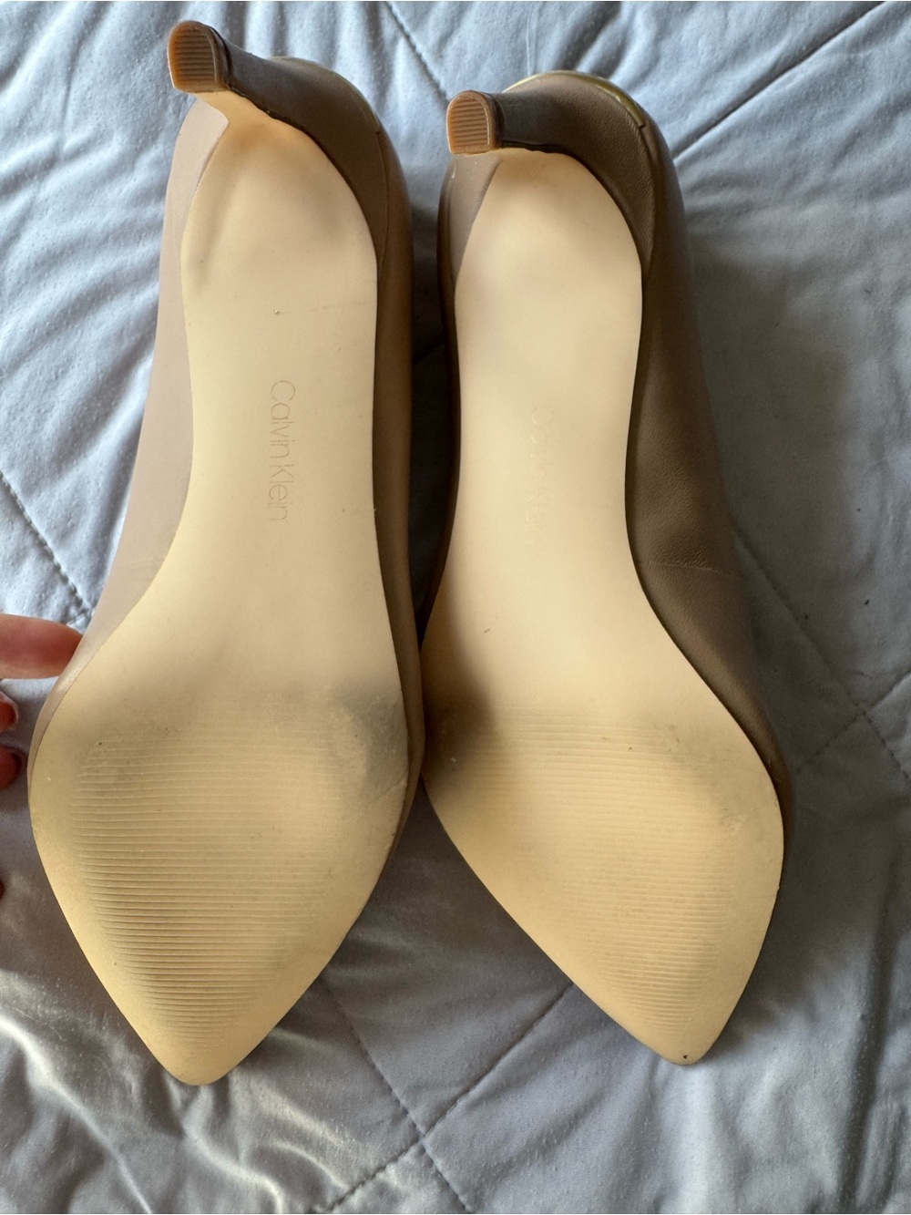 Calvin Klein Beige Pointed-Toe Pumps - Picture 3 of 4